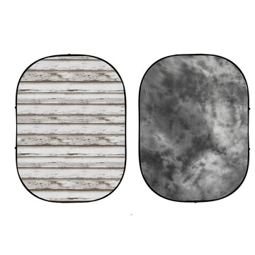 Double-sided Abstract Texture/Brick Collapsible Backdrop 5'W(1.5m)x6.5'H(2.0m) IBD-ZA04